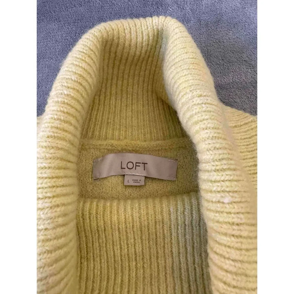 LOFT Multicolor Chevron Stitched Cowl Sweater Patterned Long Sleeve Knitted - Picture 3 of 7